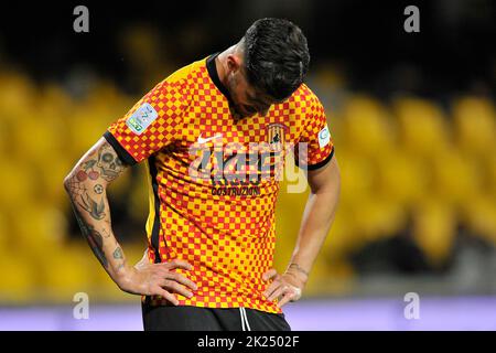 Diego Pastina player of Benevento, during the match of the Italian Serie B  league between Benevento vs Spal final result, Benevento 1, Spal 2, match Stock Photo