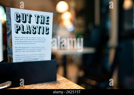 STOP USING PLASTIC STRAW Stock Photo