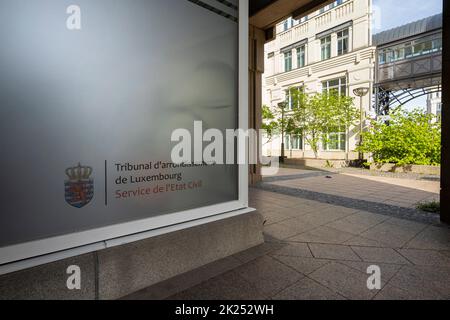 Luxembourg city, May 2022.  exterior view of the offices of the civil registry office in the city center Stock Photo