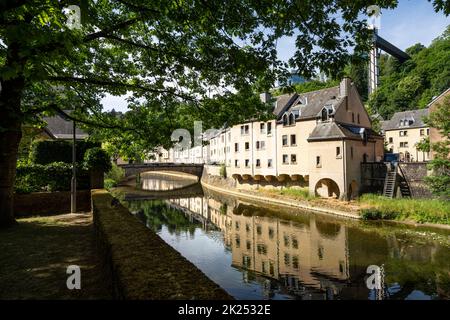 Luxembourg city, May 2022. panoramic view of the Pfaffenthal district in the city center Stock Photo