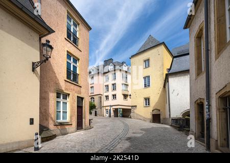 Luxembourg city, May 2022.  panoramic view in the city center Stock Photo