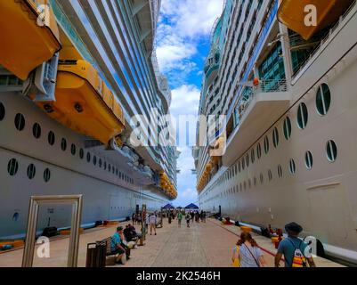 Cozumel, Mexico - May 04, 2022: Symphony of the seas is the biggest cruise ship, docked in Cozumel, Mexico Stock Photo