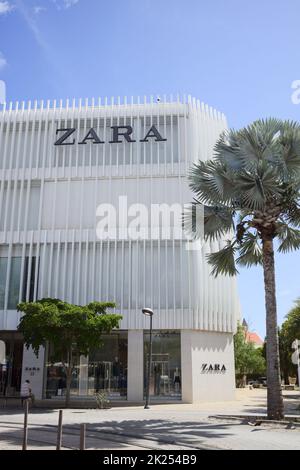 ORANJESTAD, ARUBA - DECEMBER 4, 2021: Zara clothing store at Plaza Daniel Leo square in the city center of Oranjestad on the Caribbean island of Aruba Stock Photo