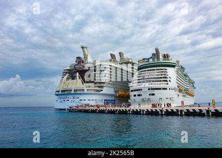 Cozumel, Mexico - May 04, 2022: Symphony of the seas is the biggest cruise ship, docked in Cozumel, Mexico Stock Photo