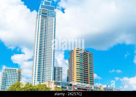 Amsterdam, Nederland - September, 2022: High rise industrial buildings located in Rotterdam. Stock Photo