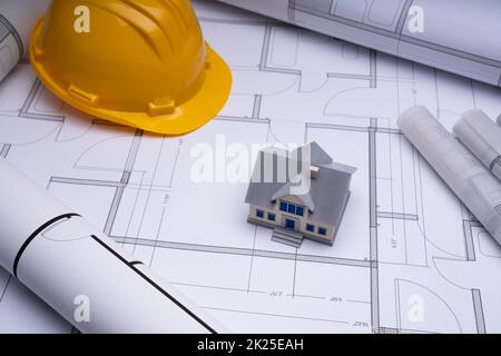 House Construction And Building Plans Stock Photo