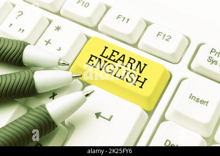 Conceptual display Learn English. Internet Concept Universal Language Easy Communication and Understand Typing Online Network Protocols, Creating New Firewall Program Stock Photo