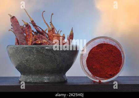 Spices Pinto Beans With Paprika and Mexican Oregano Stock Photo