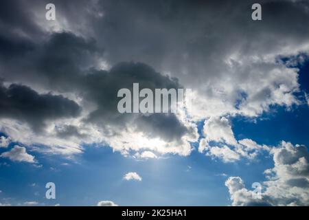 Cloudy dramatic sky at sunset Stock Photo