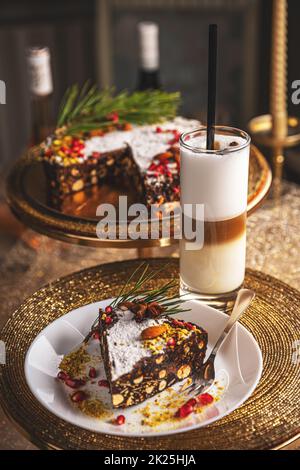 Raw vegan chocolate cake Stock Photo