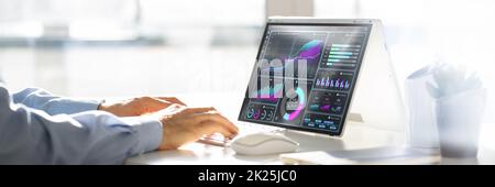 Data Analyst Using Data Analytics KPI Stock Photo