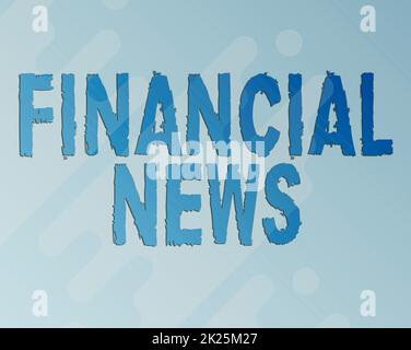 Writing displaying text Financial News. Word for Investment banking Fund management Regulation and trading Line Illustrated Backgrounds With Various Shapes And Colours. Stock Photo