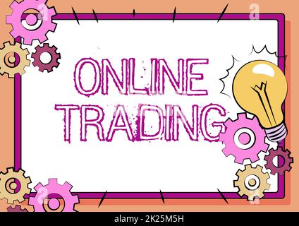 Text sign showing Online Trading. Concept meaning Buying and selling assets via a brokerage internet platform Fixing Old Filing System, Maintaining Online Files, Removing Broken Keys Stock Photo