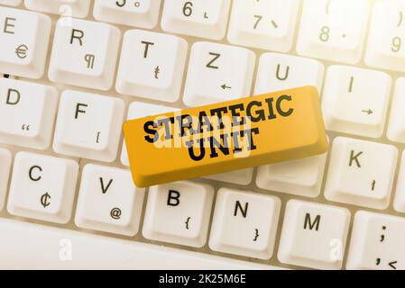 Text caption presenting Strategic Unit. Business showcase profit center focused on product offering and market segment. Abstract Fixing Internet Problem, Maintaining Online Connection Stock Photo