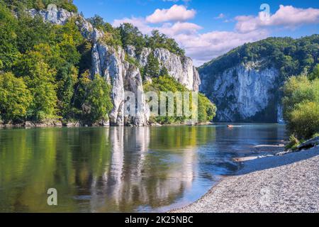 Rocks of the Danube Gorge at Weltenburg Stock Photo