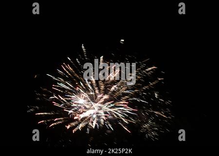 Fireworks in the Spanish sky, Alicante Province, Costa Blanca, Spain Stock Photo