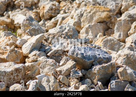 Closeup shot of small pieces of white rock Stock Photo