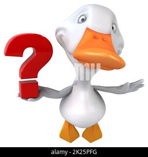 Fun duck - 3D Illustration Stock Photo