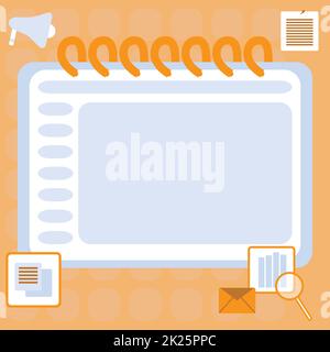 Blank Opened Spiral Notebook With A Calculator And A Pen Placed Over A Table. Empty Lined Notepad And Pencil On Top Of A Desk With A Calculation Device. Stock Photo