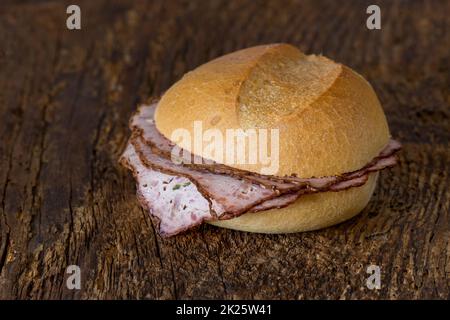 bavarian meat loaf bun Stock Photo