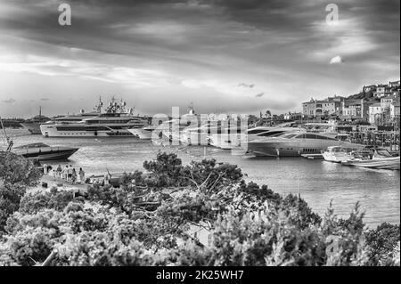 Harbor of Porto Cervo, heart of Costa Smeralda, Sardinia, Italy Stock Photo