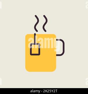 Cup of coffee tea with steam vector icon Stock Photo