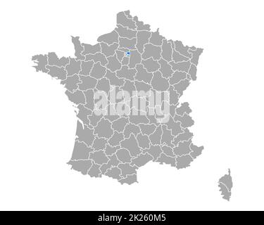 Map of Seine-Saint-Denis in France Stock Photo