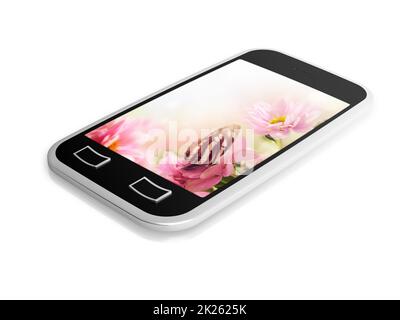 Mobile Phone With Touchscreen 3d Image Stock Photo, Picture and Royalty  Free Image. Image 13086606.