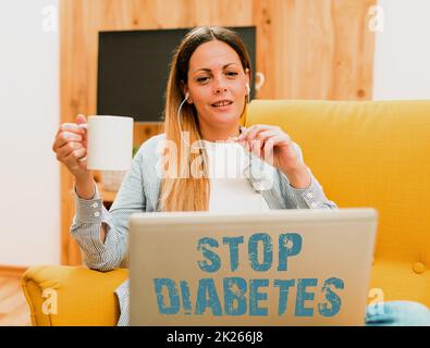Text caption presenting Stop Diabetes. Word Written on Blood Sugar Level is higher than normal Inject Insulin Abstract Giving Business Advice Online, Spreading Internet Presence Stock Photo