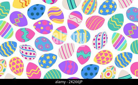 Colorful festive panoramic pattern Easter eggs - Vector Stock Photo
