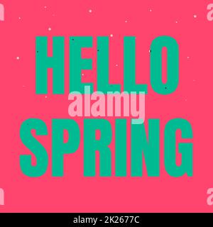 Writing displaying text Hello Spring. Business concept Welcoming the season after the winter Blossoming of flowers Line Illustrated Backgrounds With Various Shapes And Colours. Stock Photo