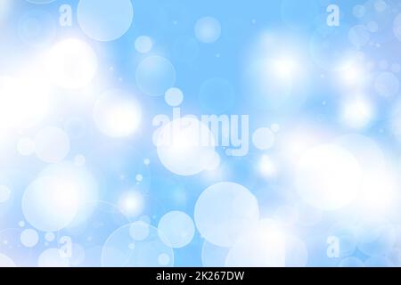 Abstract bright gradient motion spring or summer landscape texture with natural blue lights and white bright cloudy and sunny sky. Beautiful delicate Autumn or summer background with copy space. Stock Photo