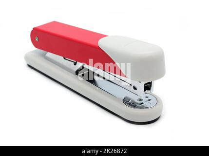 Manual office stapler on white background Stock Photo