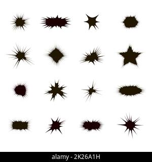 Explode Flash, Cartoon Explosion, Star Burst Isolated on White Background Stock Photo