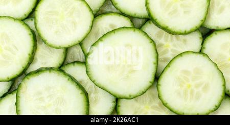 Cucumber cucumbers background vegetable vegetables from above panorama Stock Photo