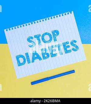 Conceptual display Stop Diabetes. Internet Concept Blood Sugar Level is higher than normal Inject Insulin Flashy School Office Supplies, Teaching Learning Collections, Writing Tools Stock Photo