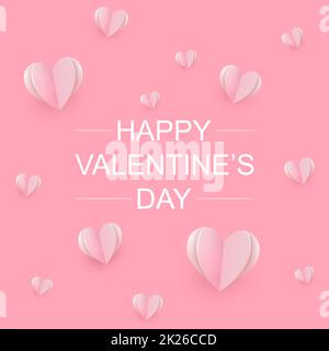 Festive greetings Happy Valentine's Day, pink background - Vector Stock ...