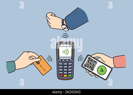 Electronic contactless payment and technologies concept. Stock Photo