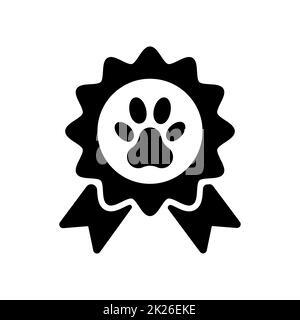 Pets award rosette vector glyph icon. Pet animal sign Stock Photo