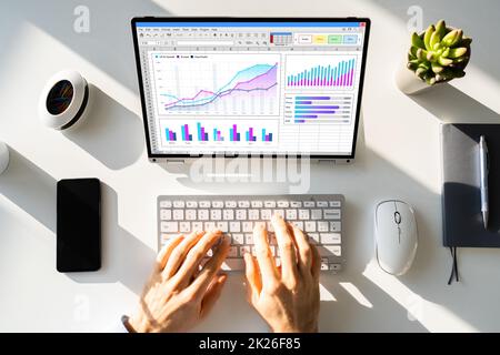 Data Analyst Using Data Analytics KPI Stock Photo