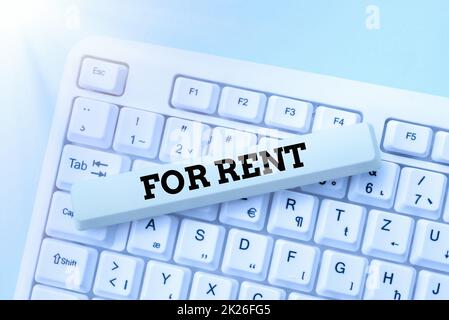 Text caption presenting For Rent. Business concept when you make property available for purchasing temporarily Abstract Creating Safe Internet Experience, Preventing Digital Virus Spread Stock Photo