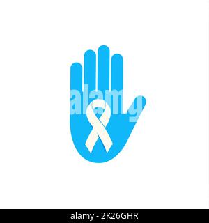 Race Diseare Day. Medic vector isolated logo. Blue vector ribbon. Rare Disease. Stock Photo