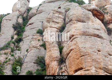 Montserrat mountains near abbey Santa Maria de Montserrat , Spain Stock Photo