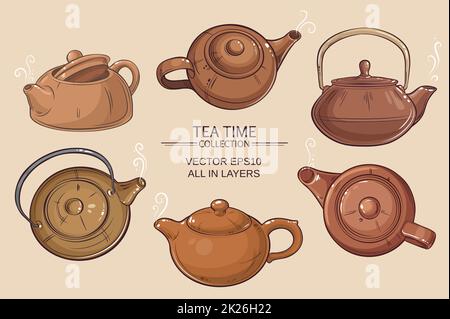 teapots set Stock Photo