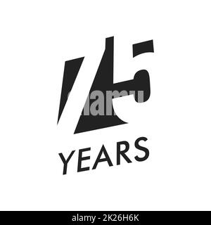 Seventy five years vector emblem template. Anniversary symbol, negative space design. Jubilee black color icon. Happy 75th birthday, abstract illustration. Stock Photo