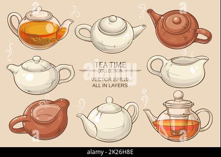 teapots set Stock Photo