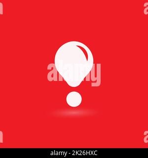 Exclamation mark. Attention web message. Danger sign. Modern abstract vector icon. Flat infographic element, template for the design. Vector illustration. Stock Photo