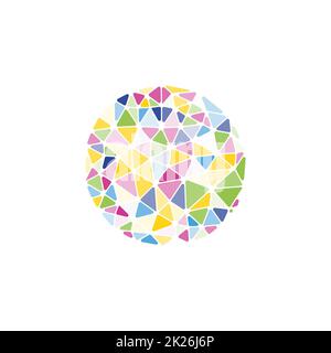 Isolated vector round. Abstract composition, polygonal construction, connecting dots and lines, space background, EPS 10 vector illustration. Wireframe mesh broken polygonal element. Sphere. Stock Photo