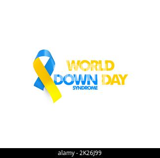 World down syndrome day, genetic disorder 21 chromosome, DS or DNS trisomy vector symbol. Stock Photo