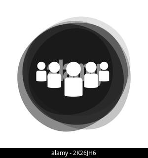 Button black grey showing team, group or community Stock Photo